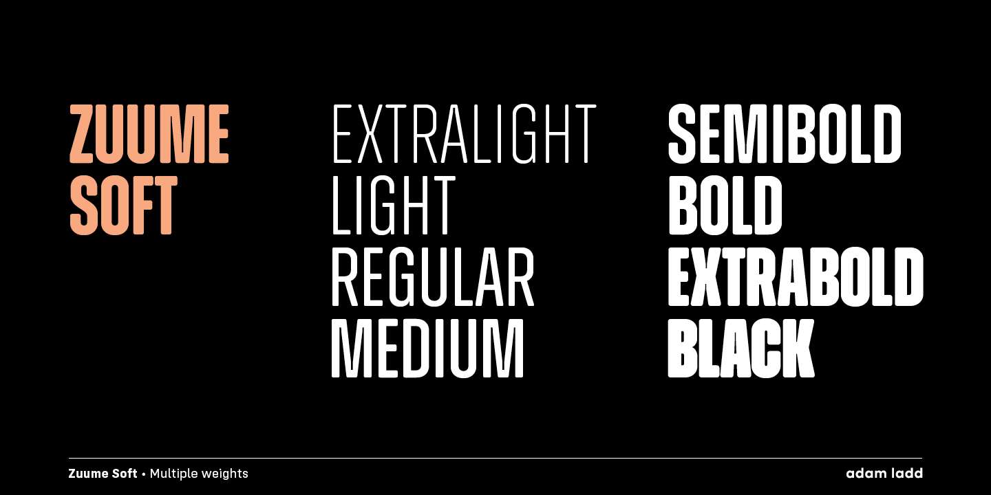 Beispiel einer Zuume Soft Black-Schriftart